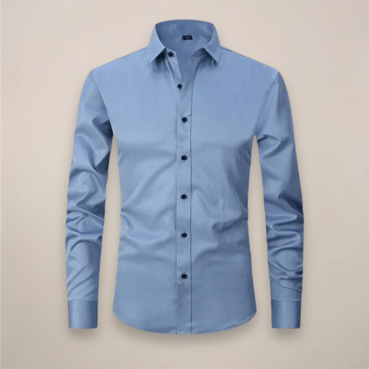 Men's Tailored Shirt, Slim Fit Lightweight Button-Up Shirt for Office & Smart Casual Wear