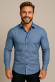 Men's Tailored Shirt, Slim Fit Lightweight Button-Up Shirt for Office & Smart Casual Wear