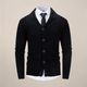 Men's cable knit cardigan with shawl collar and buttons