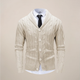 Men's cable knit cardigan with shawl collar and buttons