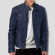 Structured moto jacket with stand collar, long sleeves and multiple zip pockets