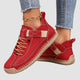 High top sneakers with laces, upper strap and contrast sole