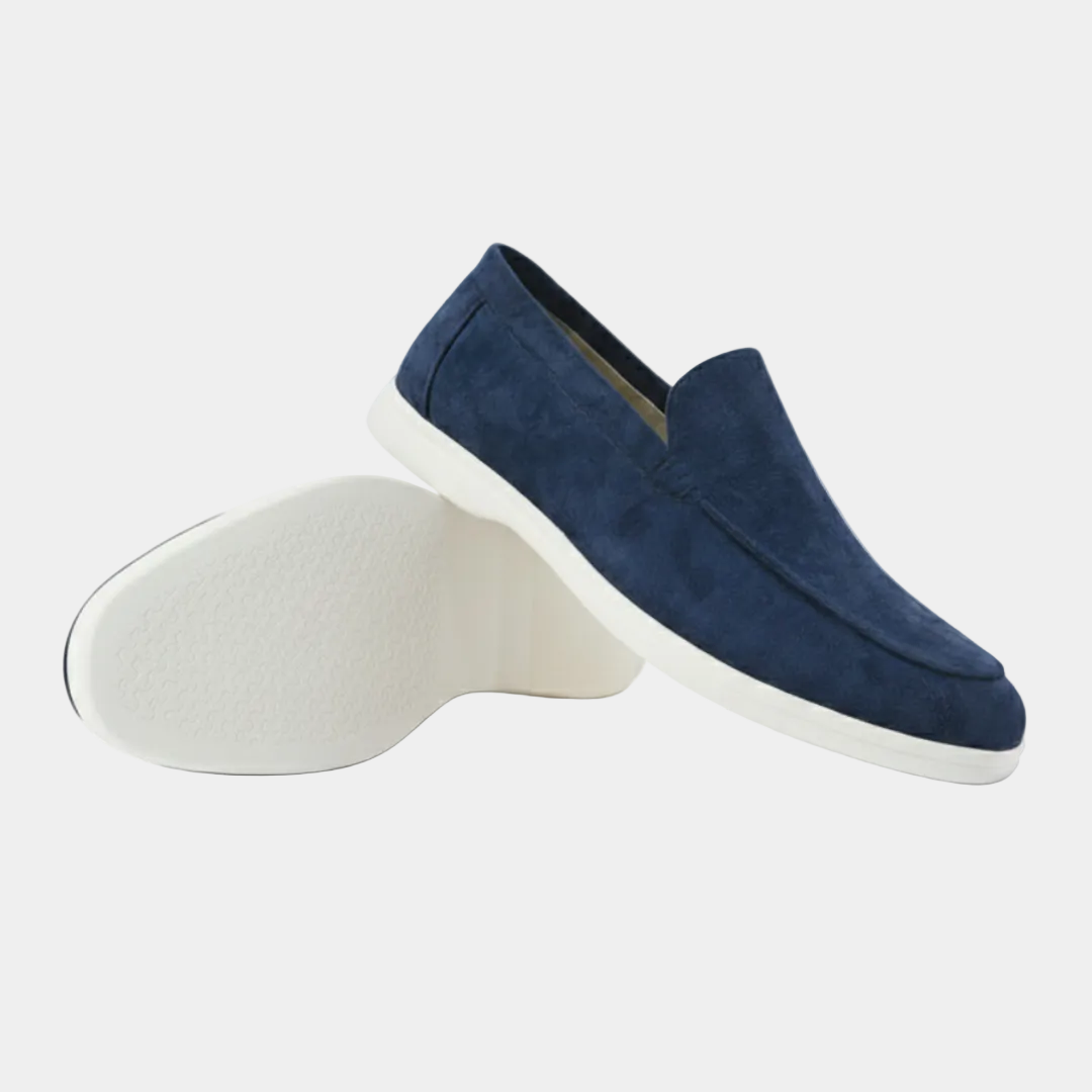 Men's slip-on loafers with moc toe stitching and light sole