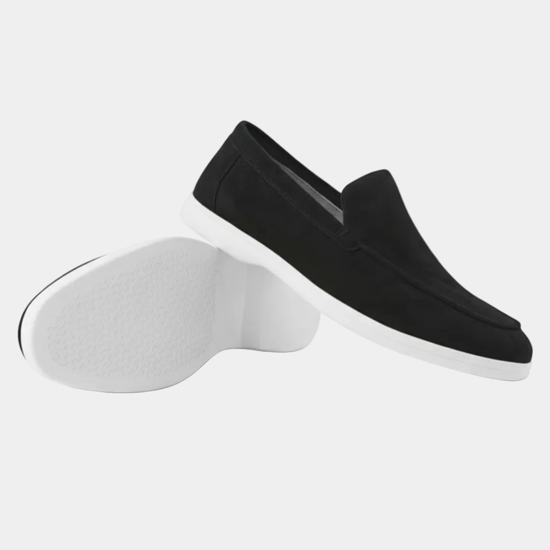 Men's slip-on loafers with moc toe stitching and light sole