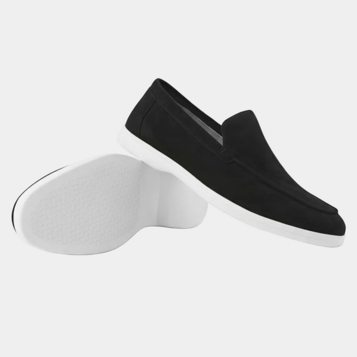 Men's slip-on loafers with moc toe stitching and light sole