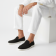 Men's slip-on loafers with stitched detailing and contrast flat soles