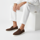 Men's slip-on loafers with stitched detailing and contrast flat soles
