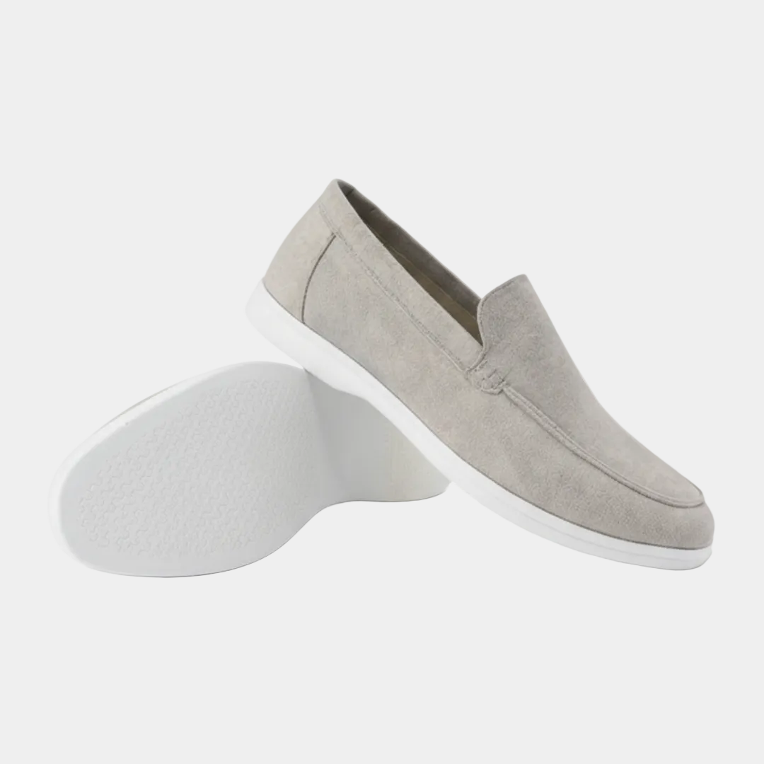 Men's slip-on loafers with moc toe stitching and light sole