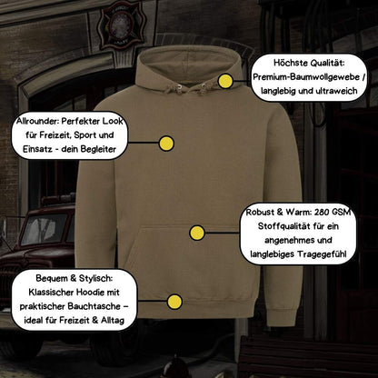 Men's long-sleeve pullover hoodie with kangaroo pocket