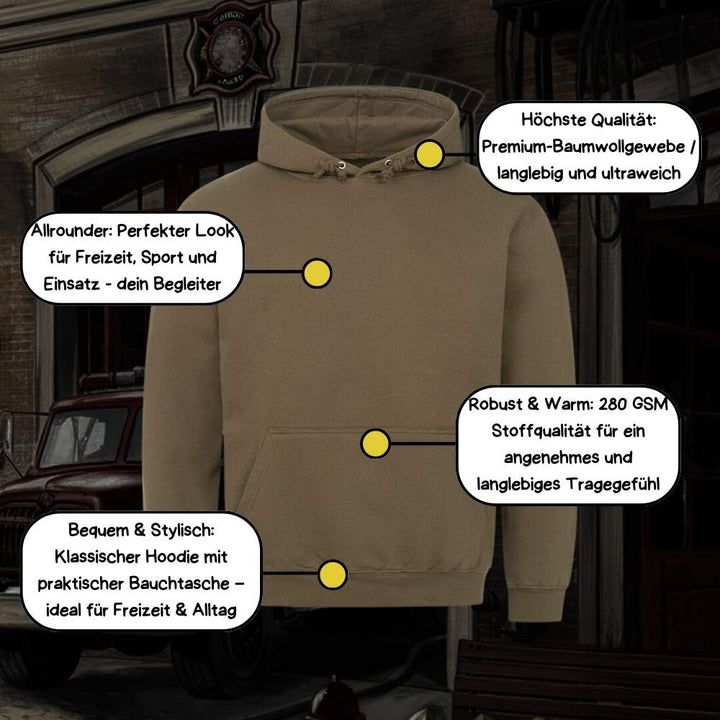 Men's long-sleeve pullover hoodie with kangaroo pocket