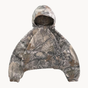 Unisex oversized camouflage hoodie with hood and front zipper