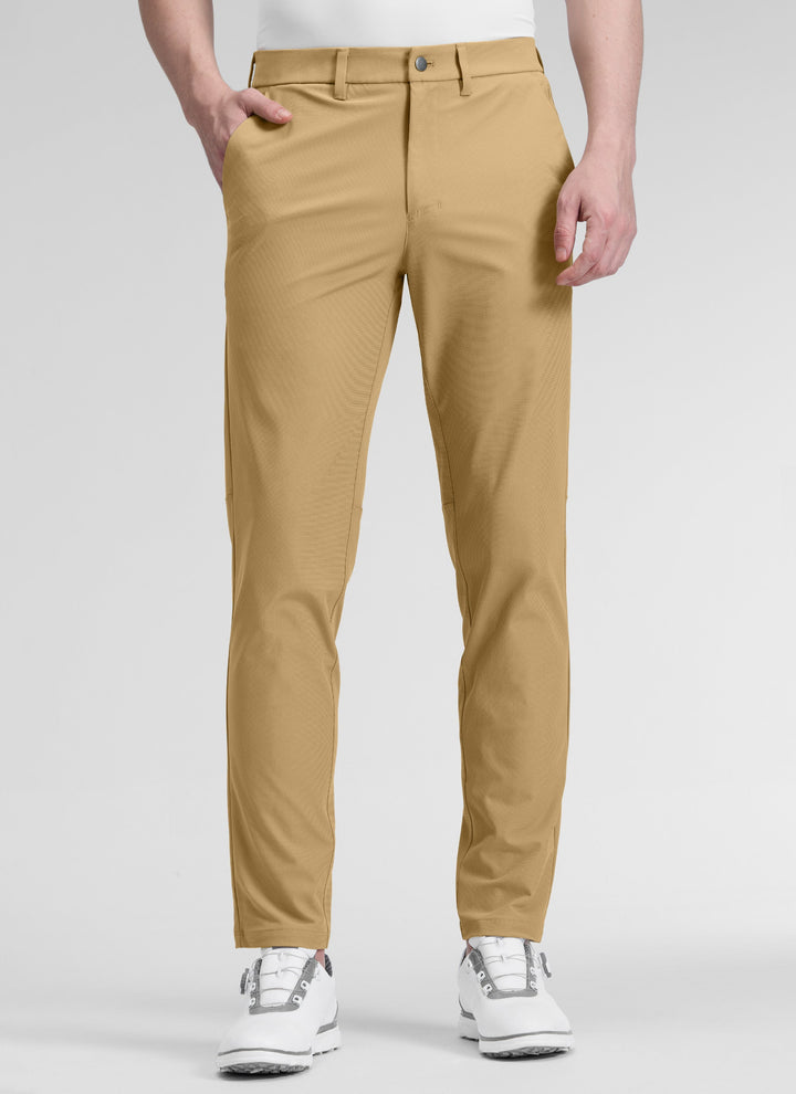 Men's straight-leg golf trousers with belt loops and side pockets