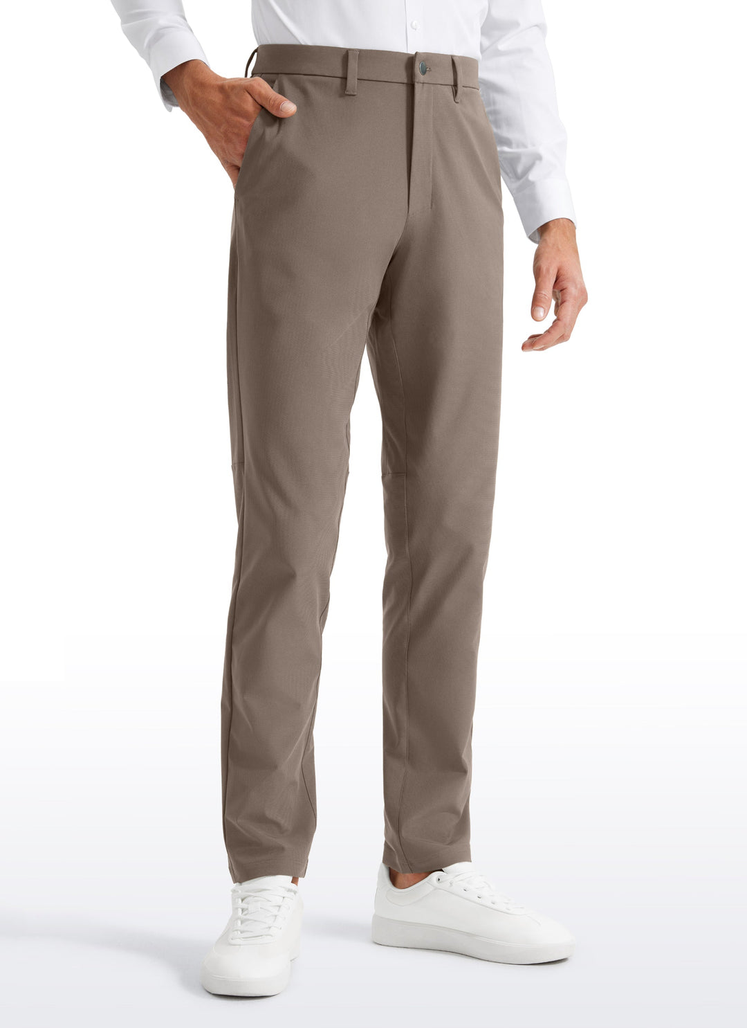 Men's straight tapered golf pants with belt loops, front pockets and full-length legs