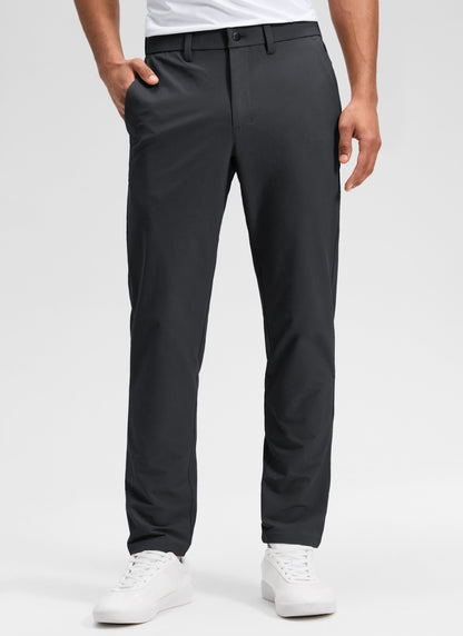 Men's straight leg chino trousers with belt loops and front pockets