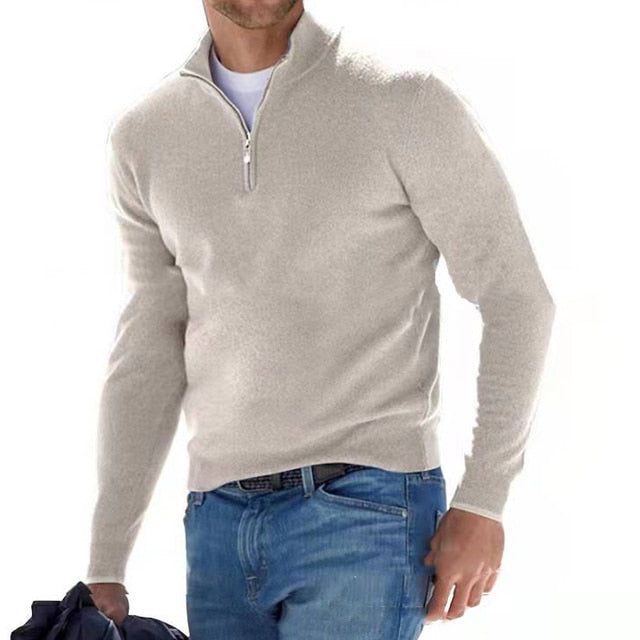 Men's half-zip long-sleeve jumper
