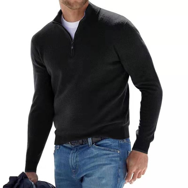 Men's half-zip long-sleeve jumper