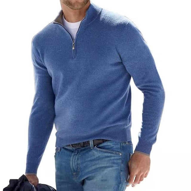 Men's half-zip long-sleeve jumper