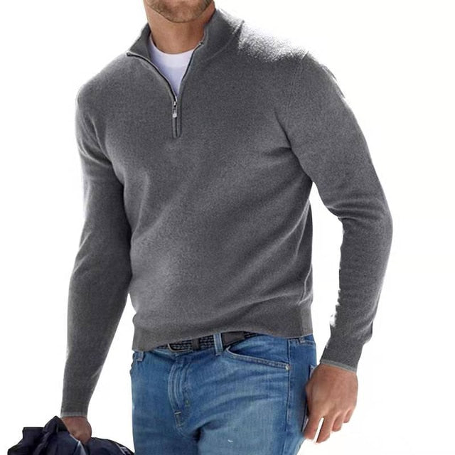 Men's half-zip long-sleeve jumper