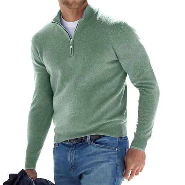 Men's half-zip long-sleeve jumper