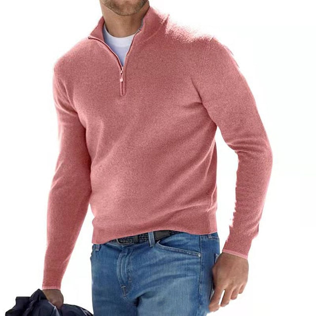 Men's half-zip long-sleeve jumper