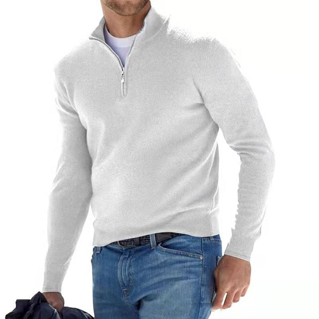Men's half-zip long-sleeve jumper