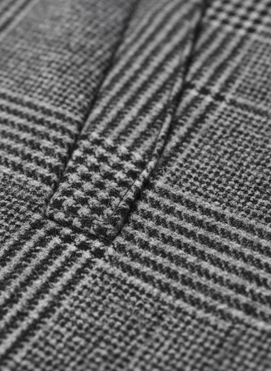 Men's plaid trench coat with button front, lapel collar and side pockets