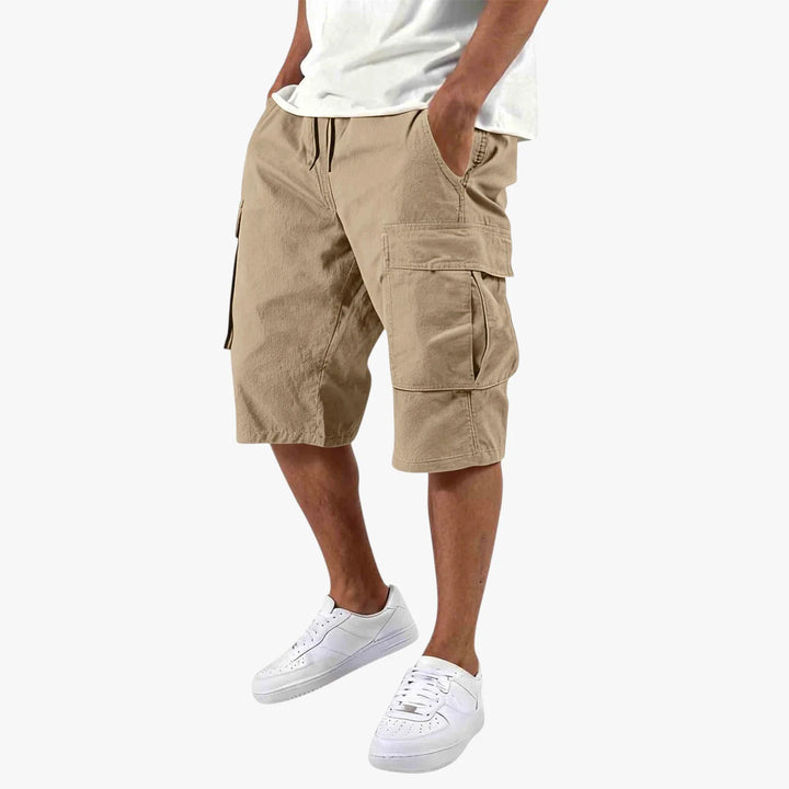 Men's Knee Length Cargo Shorts, Multiple Pockets