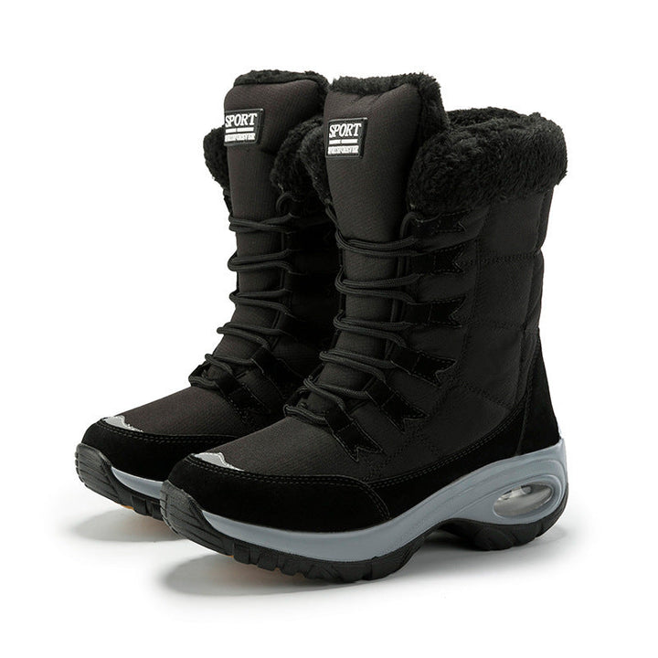 Warm-lined winter boots with non-slip soles