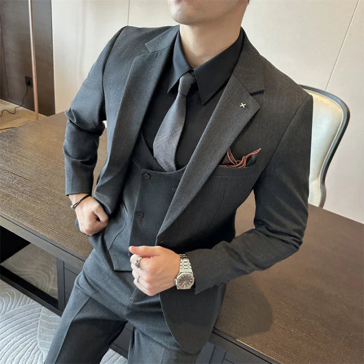 Men's Slim Fit 3 Piece Suit, Tailored Blazer Waistcoat & Trousers for Weddings