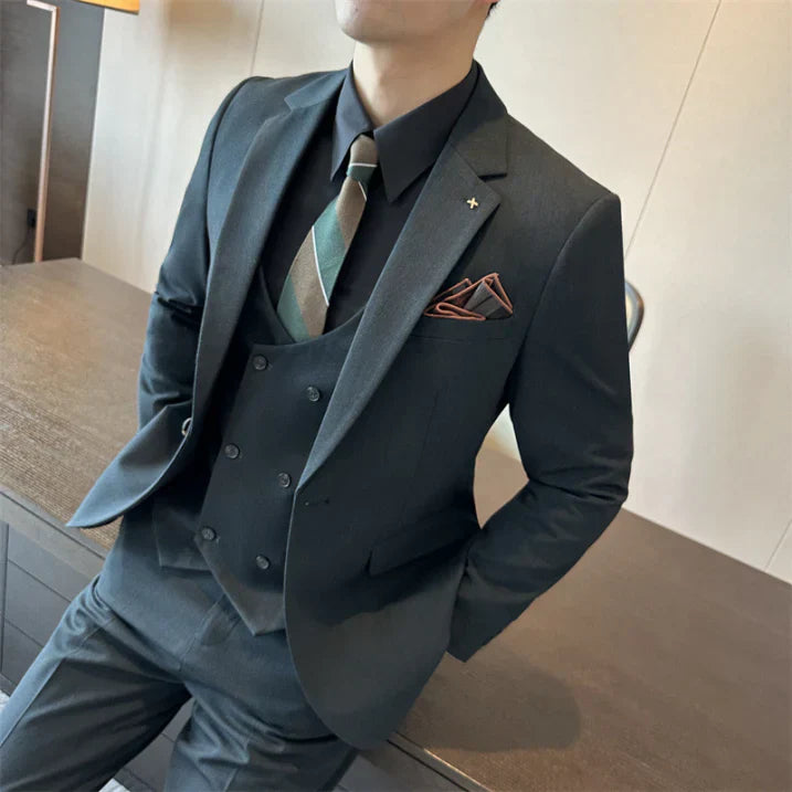 Men's Slim Fit 3 Piece Suit, Tailored Blazer Waistcoat & Trousers for Weddings