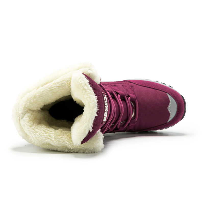 Warm-lined winter boots with non-slip soles