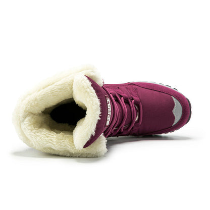 Warm-lined winter boots with non-slip soles
