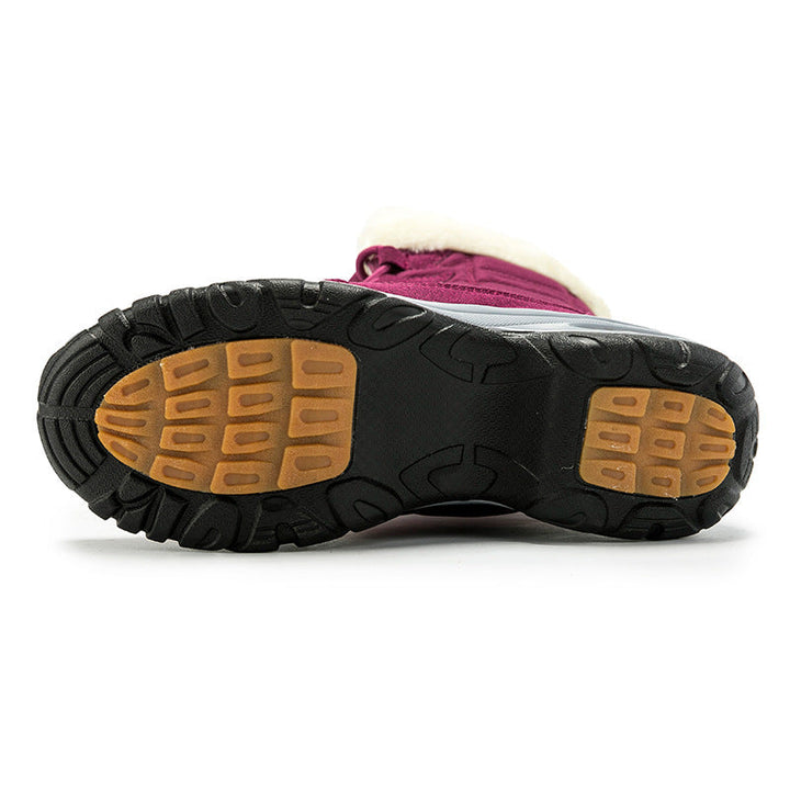 Warm-lined winter boots with non-slip soles