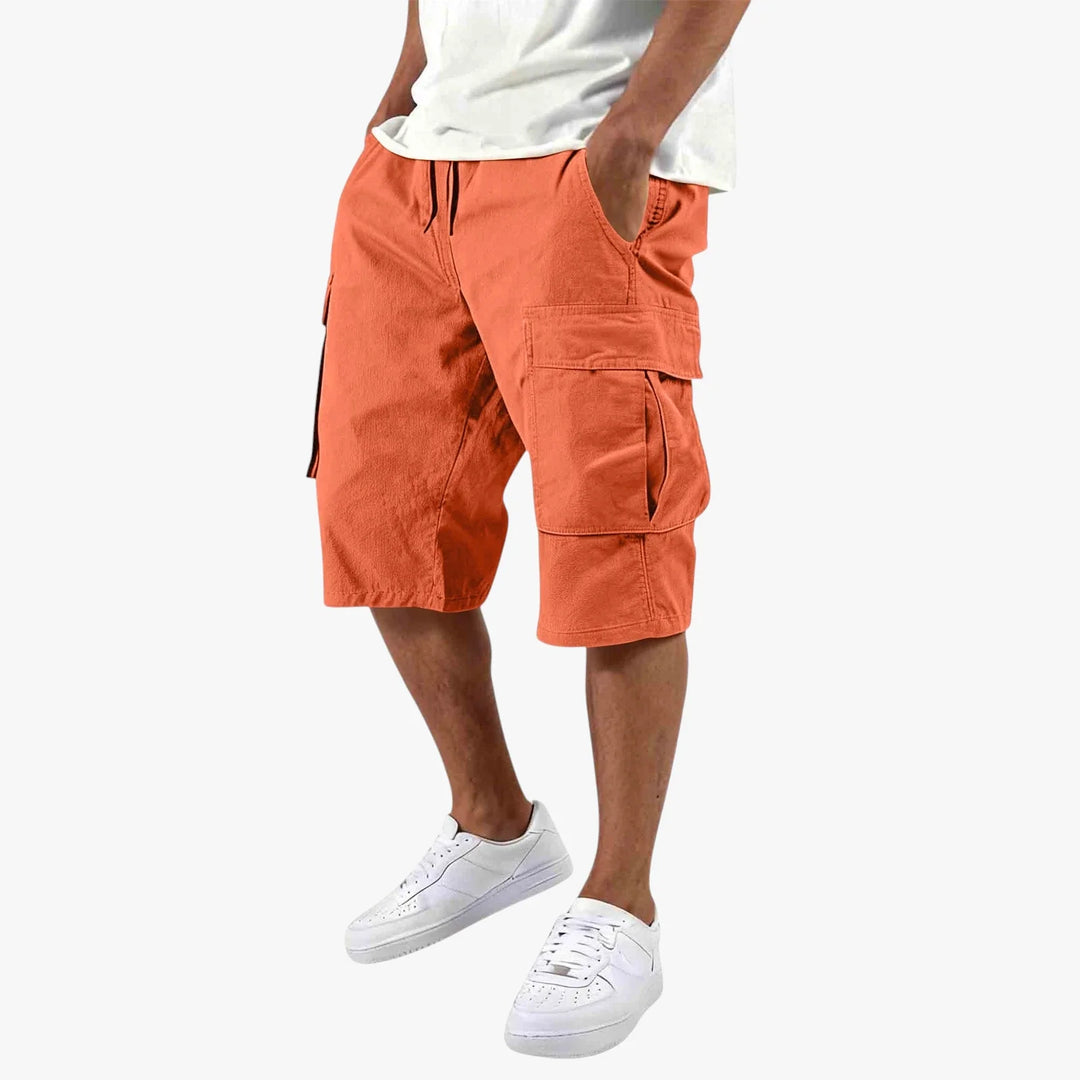 Men's Knee Length Cargo Shorts, Multiple Pockets