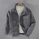 Men's ribbed padded jacket with high collar and front pockets