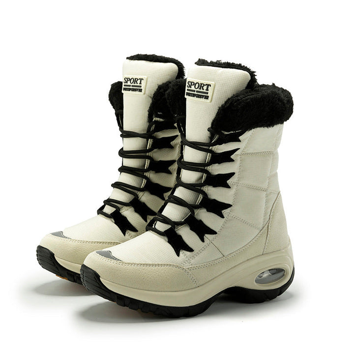 Warm-lined winter boots with non-slip soles