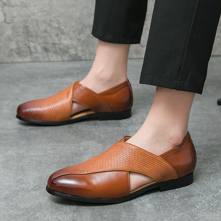 Classic slip-on loafers available in brown or black
