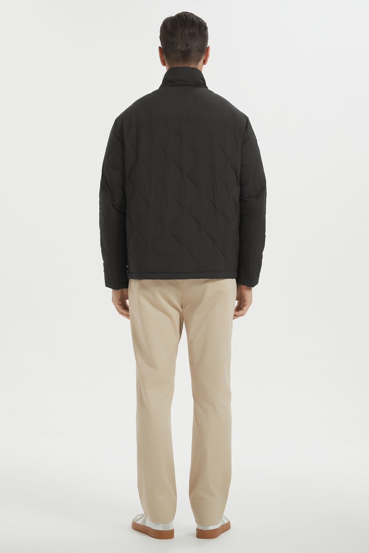 Quilted bomber jacket with full-zip front