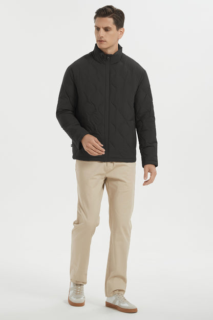 Quilted bomber jacket with full-zip front