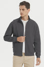 Men's full-zip sweatshirt jacket with mock collar and long sleeves