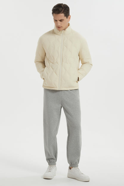 Quilted bomber jacket with full-zip front