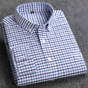 Men's long sleeve checked shirt with button-down collar and buttoned cuffs