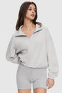 Cropped sweatshirt with full zip front