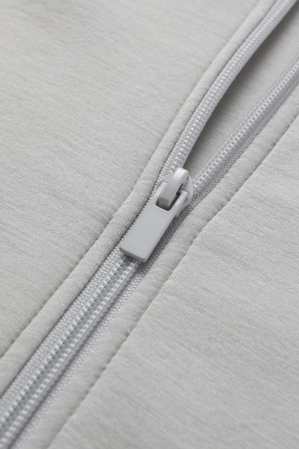 Cropped sweatshirt with full zip front