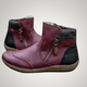 Women's short ankle boots with side zips and textured collars
