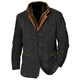 Men's structured button-up jacket with notched lapels and welt pockets