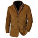 Men's structured button-up jacket with notched lapels and welt pockets