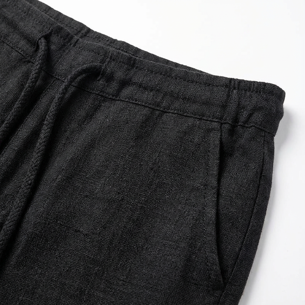 Men's Wide Leg Trousers, Drawstring Waist Relaxed Regular Fit Casual Summer Trousers