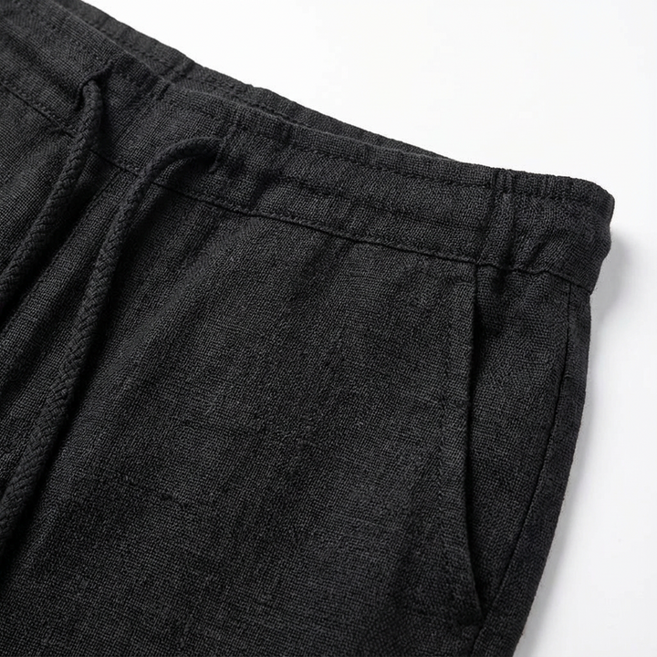 Men's Wide Leg Trousers, Drawstring Waist Relaxed Regular Fit Casual Summer Trousers