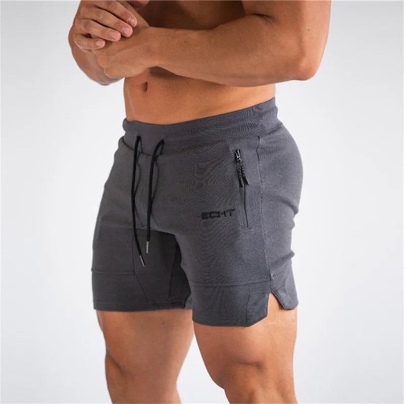 Men's Sports Shorts, Drawstring Waist Casual Summer Shorts with Zip Pockets